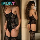 IKOKY боди с открытой промежностью эротическое нижнее белье, Экзотическая одежда, товары для взрослых, сексуальное нижнее белье с подвесным воротником, костюм-кошка