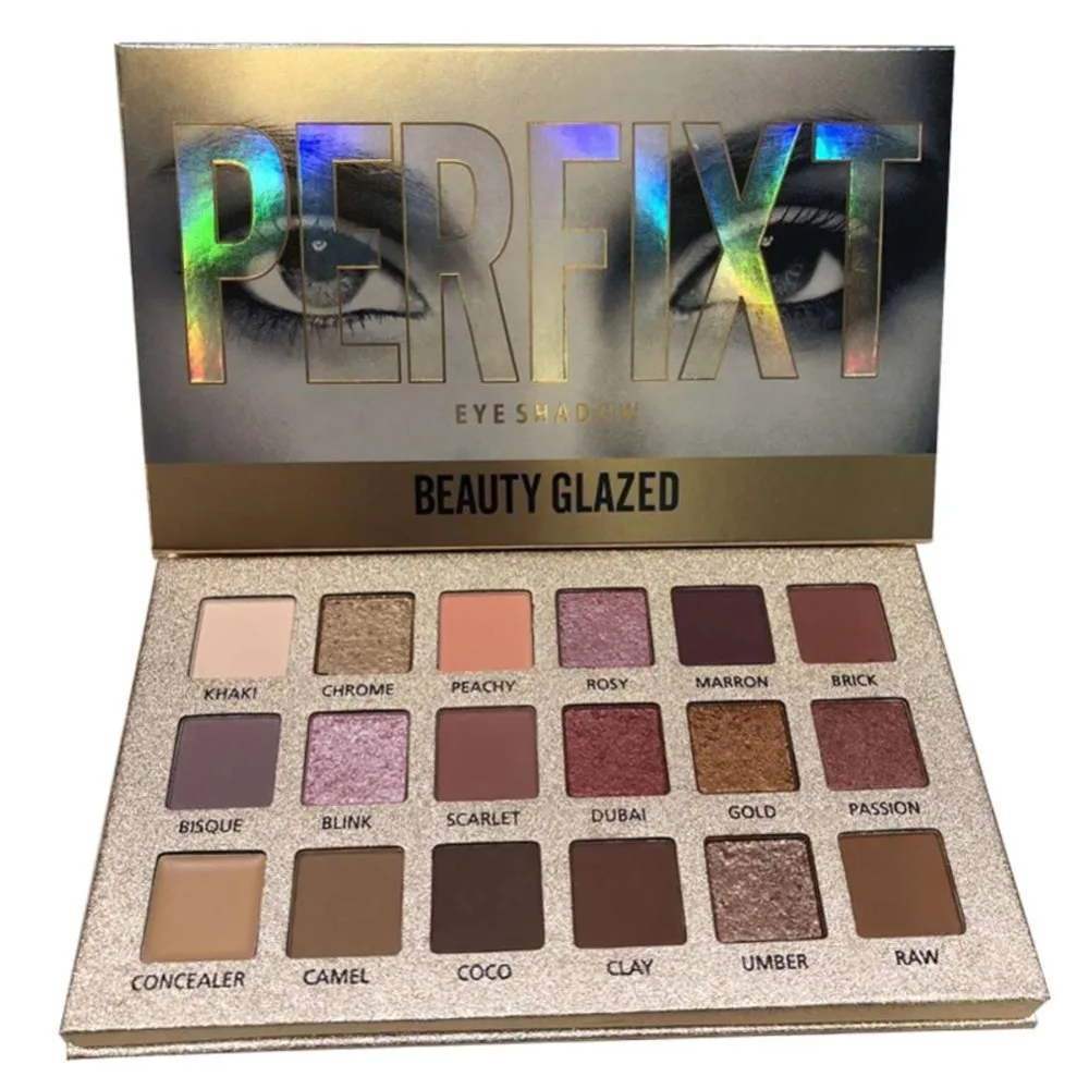 Beauty Glazed палитра теней для век 18 цветов нюдовые блестящие пигментные дымчатые