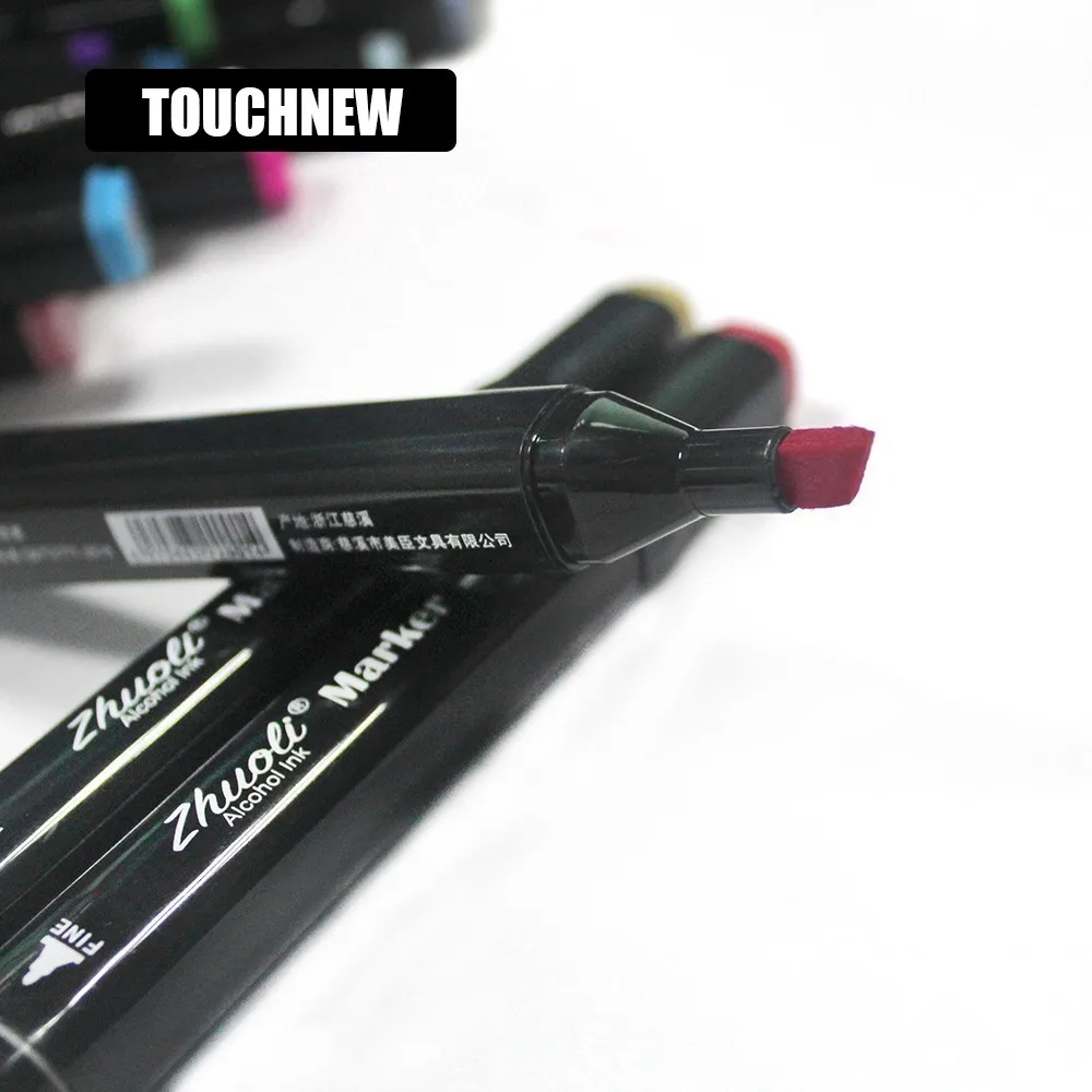 TOUCHNEW 1PCS color type artist dual head marker sketch watercolor brush pen liner for drawing set | Канцтовары для офиса и