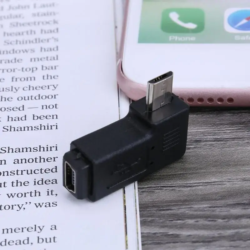 Мини USB адаптер 90 градусов под прямым углом L образный штекер к Micro передачи данных