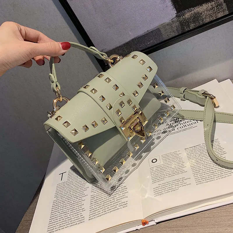 Прозрачная Сумка-тоут через плечо для женщин лето 2019 роскошные сумки из ПВХ