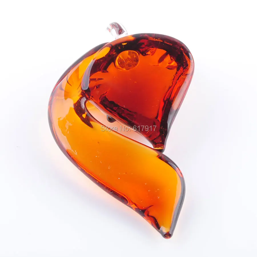 RONGZUAN Тигр желтый милый умный лиса Lampwork стекло кулон из бисера животных для