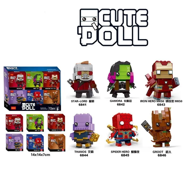 Кукла Decool Q Железный человек экшн-фигурка Brickheadz строительные блоки игрушки для