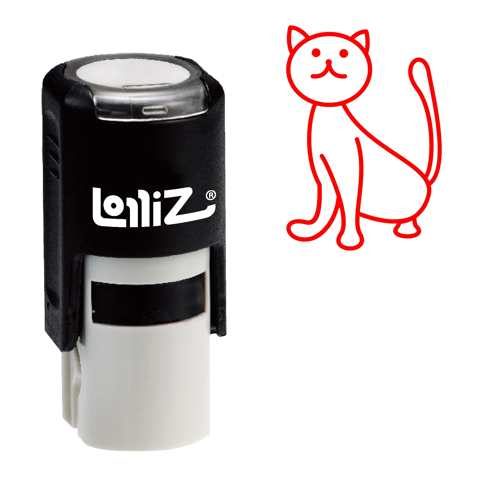 

Резиновый штамп, леденцы, белая кошка, сидящая