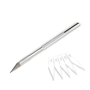 Скальпель с металлической ручкой, 1 комплект, резак для древесины и бумаги, ручные ремесленные ножи для гравировки, ручные инструменты сделай сам