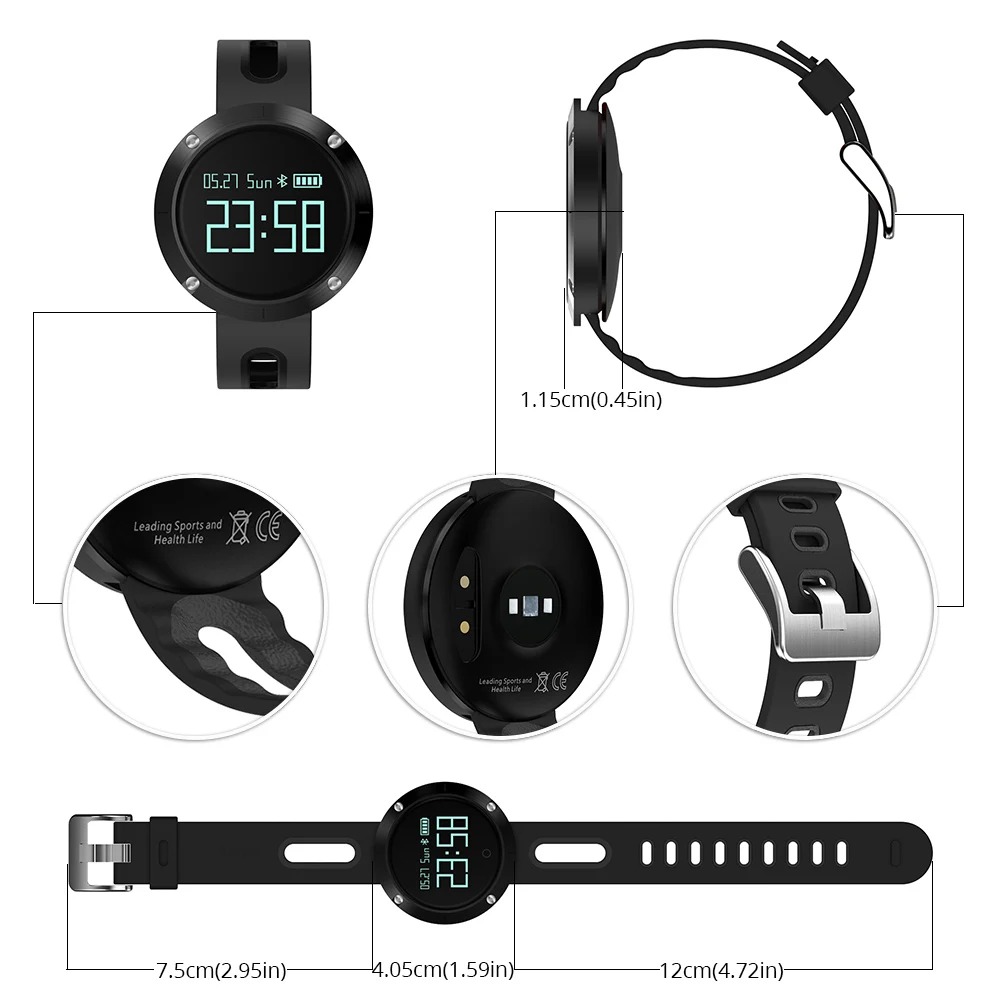 Для мужчин 2019 Smartwatch сердечного ритма браслет с крови Давление монитор Фитнес