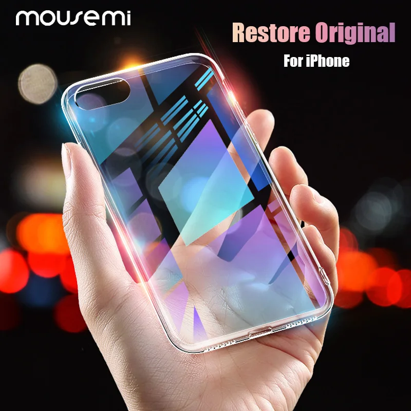 Чехлы для iPhone 6 6s 7 8 Plus X Ультра тонкие мягкие прозрачные силиконовые чехлы из ТПУ 5S