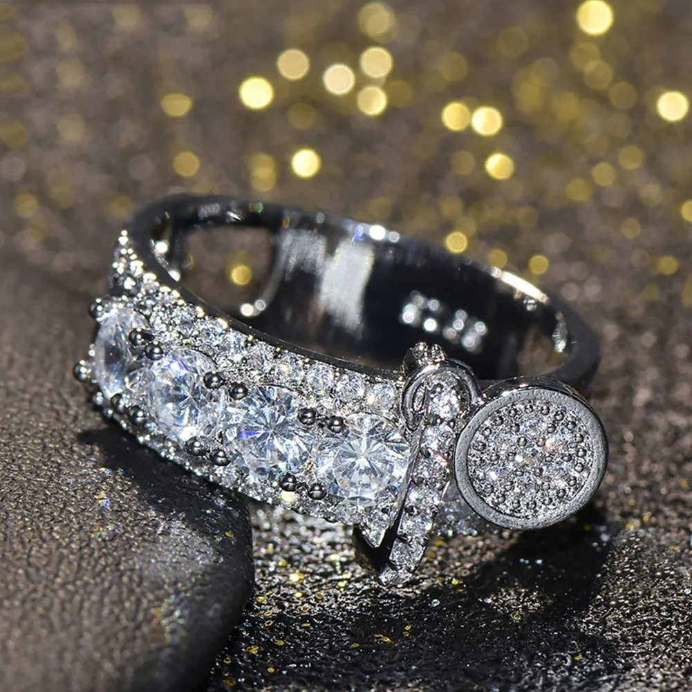 

2020 New Fashion Ring Vintage Rose Gold Rings For Women Crystal Round Twinkly Trendy Womens Rings For Party Hot Sale Wholesale