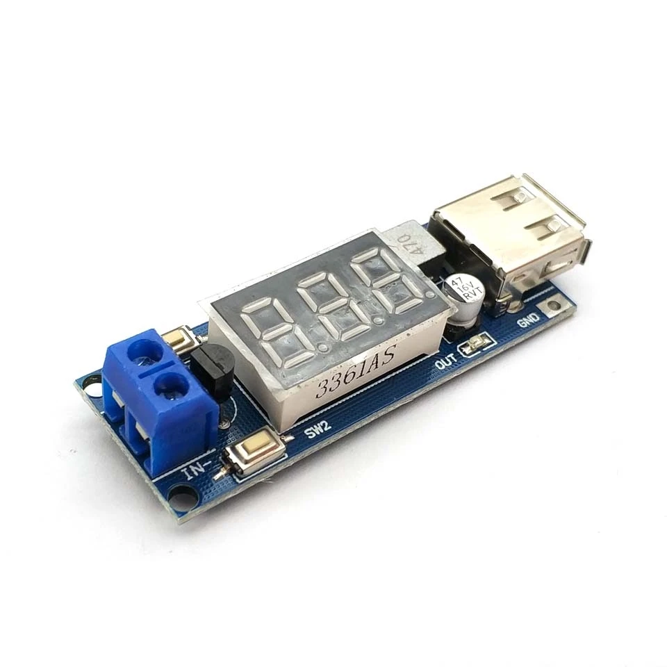 Понижающий преобразователь постоянного тока светодиодный вольтметр + 5 В USB