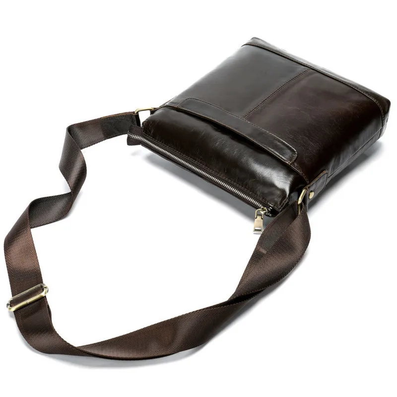 Однотонный винтажный портфель в новом стиле мужские кожаные Маленькие Мужские