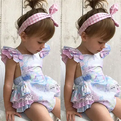 New Sweet Baby Girls Floral Romper Jumpsuit Outfits Sleeveless Toddler Newborn Lovely Adorable Kids Summer Clothes 0-3Y | Детская одежда