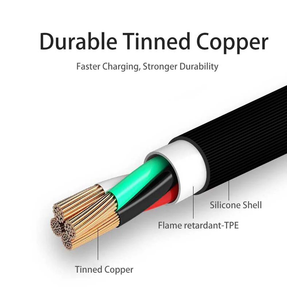 Кабель для зарядки E3 Type c USB C шнур TPE провод светодиодный светильник t образная