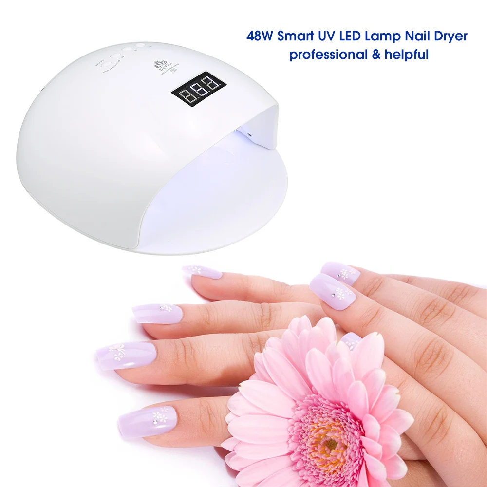48 Вт умная УФ светодиодная лампа для сушки ногтей гелей полировки с датчиком
