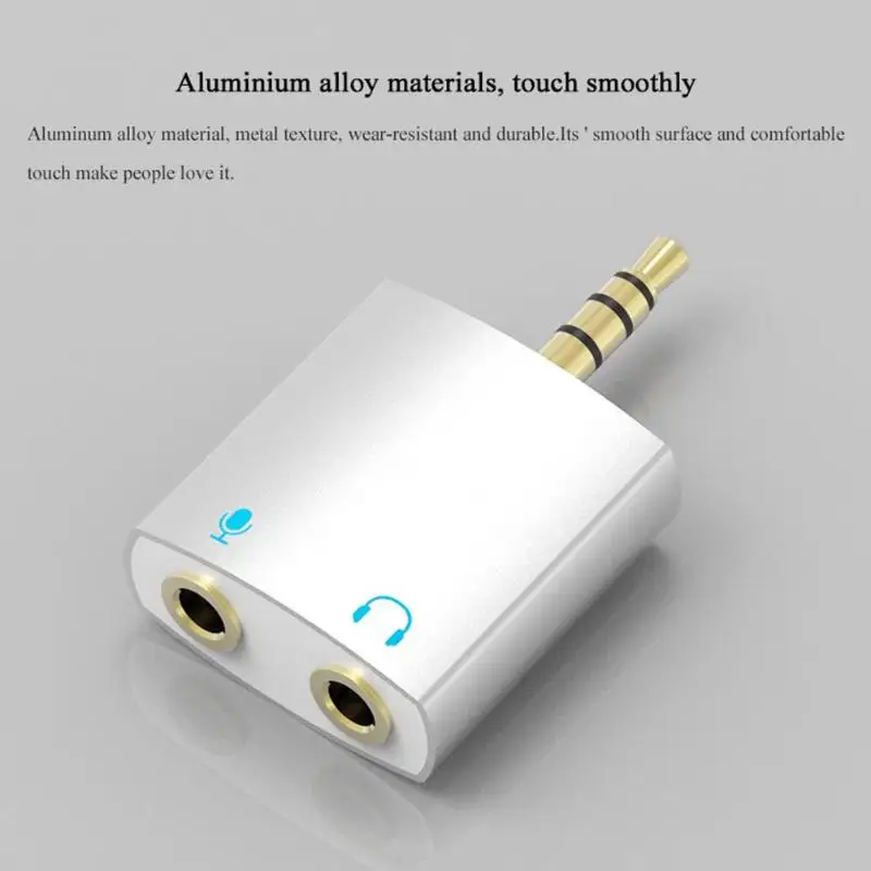 Алюминиевый 3 5 мм аудио сплиттер под наушники Коннектор с микрофоном для
