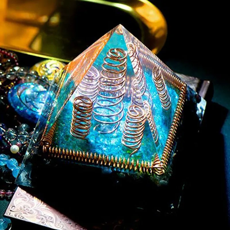 Минеральная кристаллическая чакра AURA REIKI Orgonite пирамида рейки преобразователь