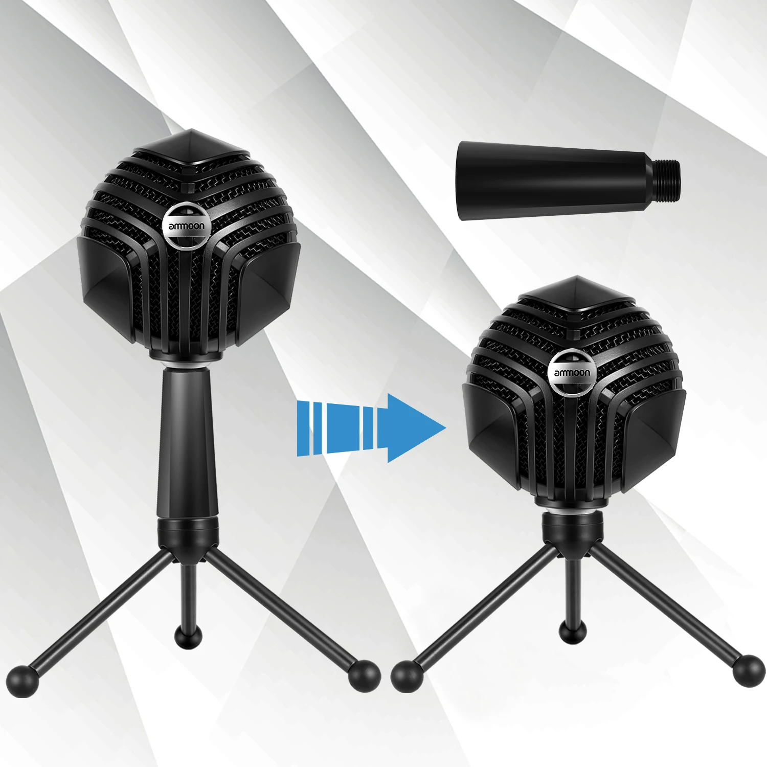 Ammoon GM 888 USB конденсаторный микрофон шариковый с настольным Мини металлическим