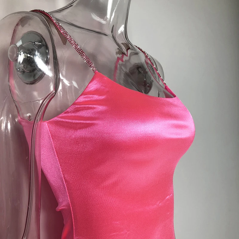 Hictorso бриллианты для вечерние эластичное атласное платье Клубная одежда