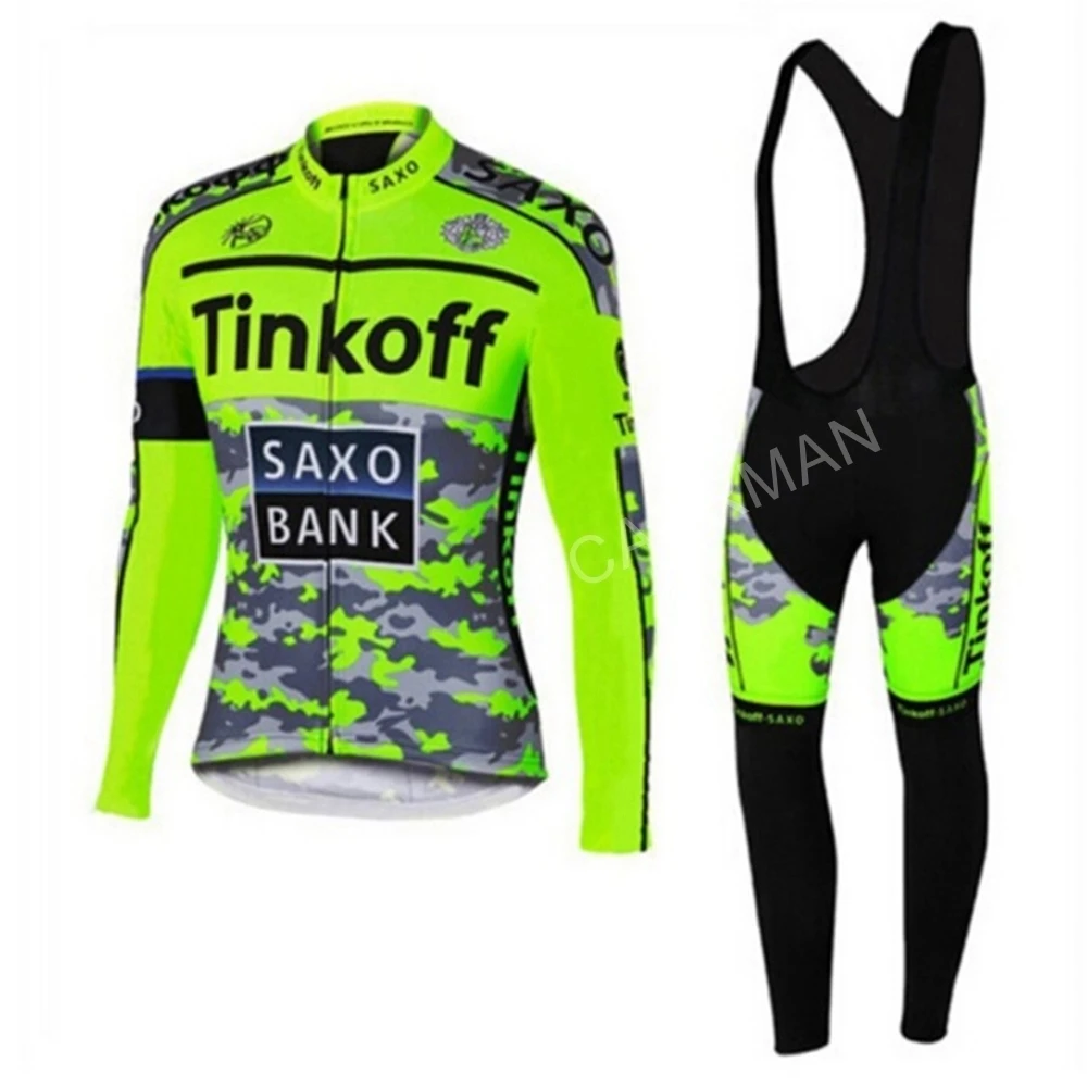 Новый комплект для велоспорта Tinkoff с длинными рукавами Джерси Pro Team Ropa Ciclismo
