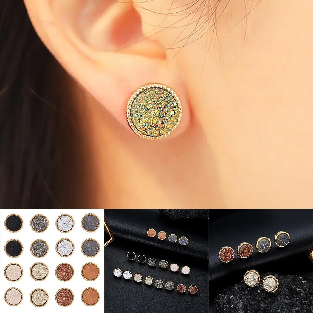 New Women Fashion Earrings Jewelry Trendy Round Shape Charm Pair of Wedding Gift Casual Party Dating | Украшения и аксессуары