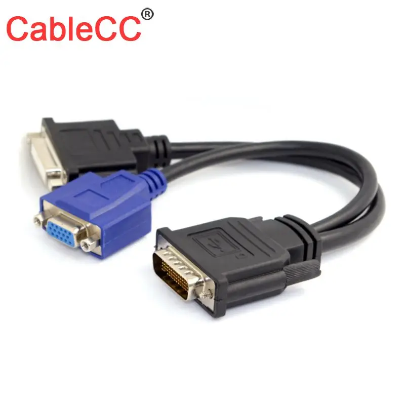 Zihan DMS-59 Male к DVI 24 + 5 Female &amp VGA RG 15pin Splitter Extension 15 см | Электроника