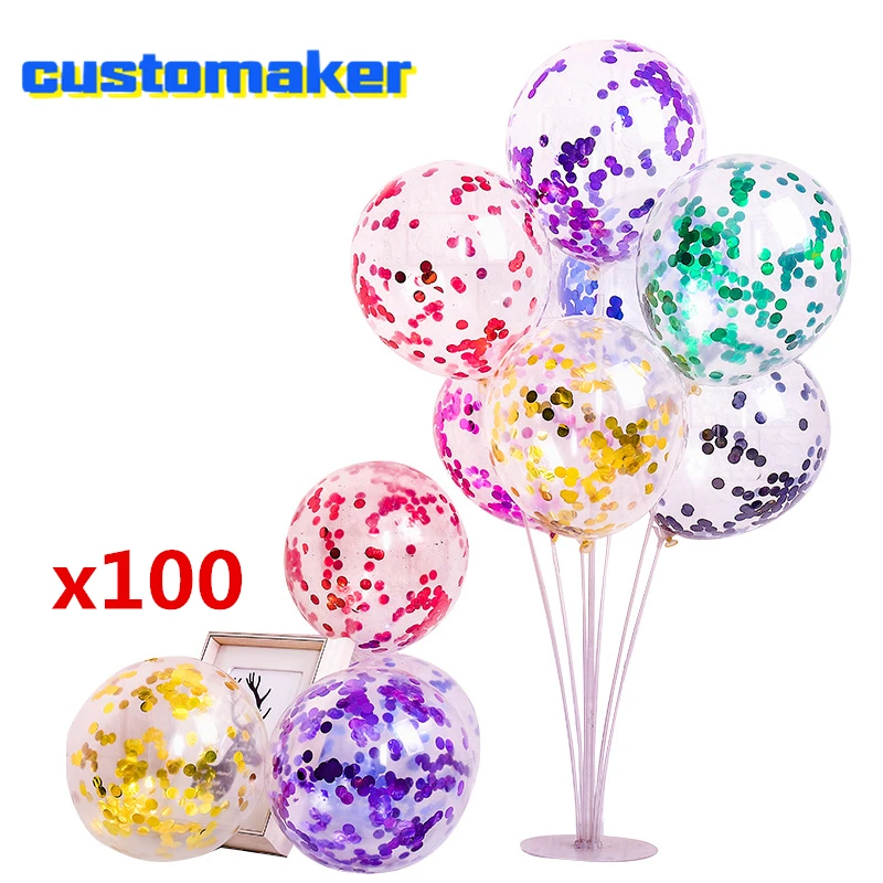 100 шт Оптом Блестящие конфетти воздушные шары для дня рождения свадьбы вечеринки