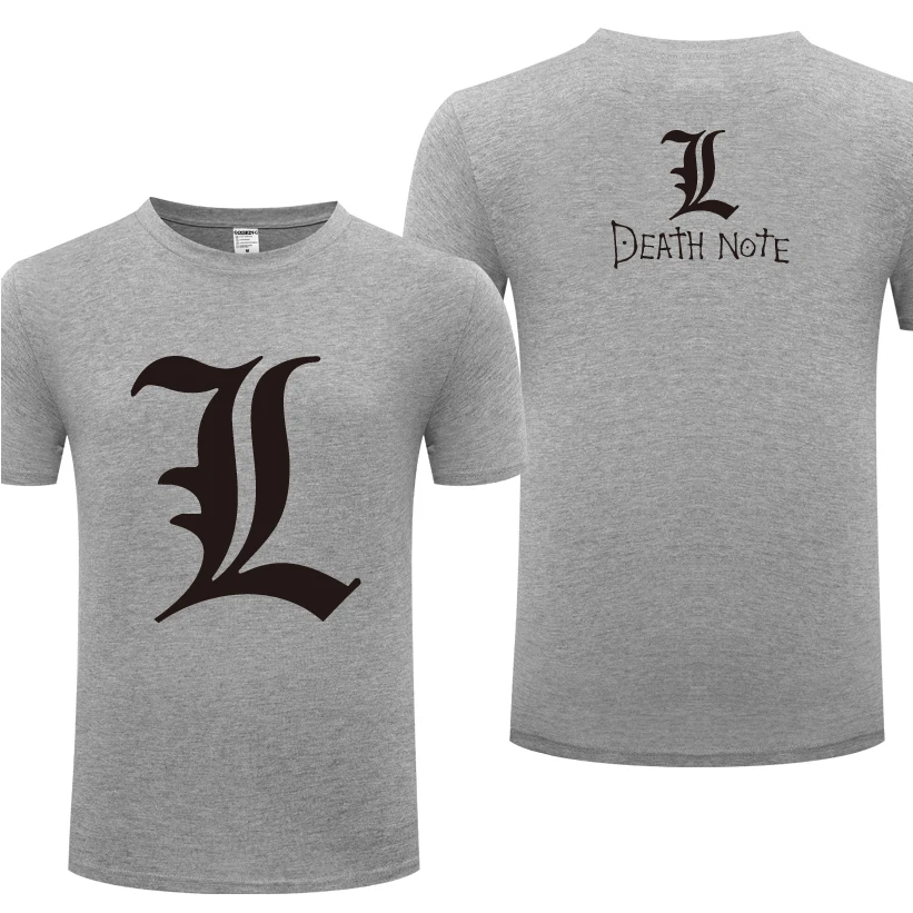 

Death Note L Logo Men's T-Shirt T Shirt Men 2018 New Short Sleeve O Neck Cotton Casual Top Tee