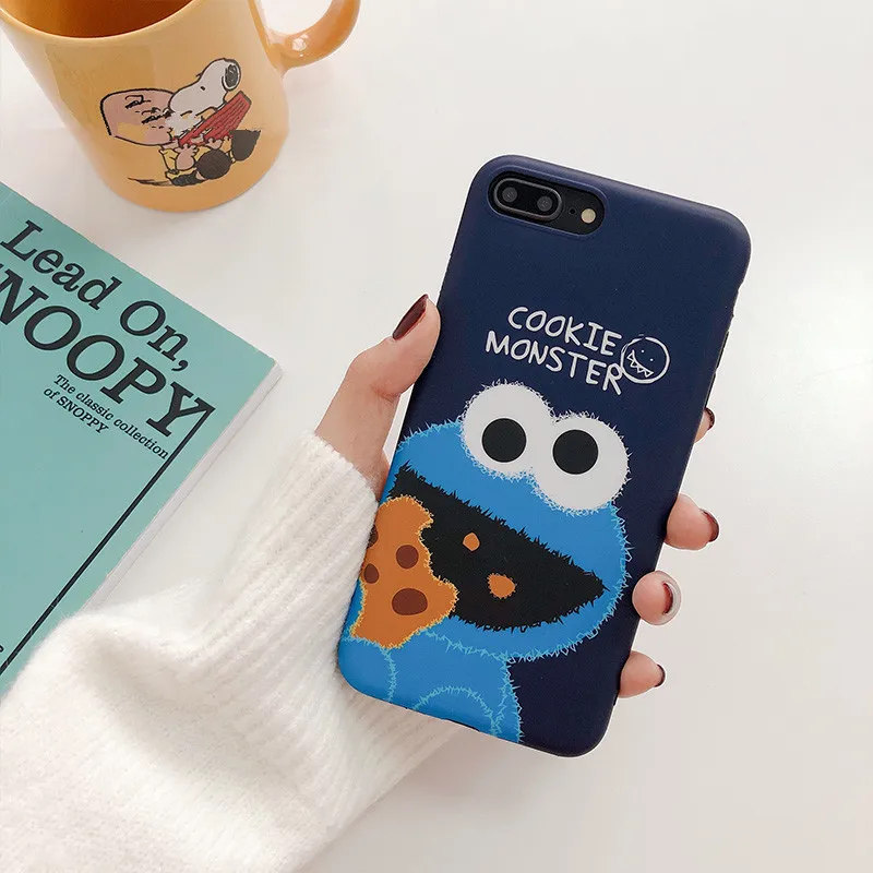 Милый мультяшный чехол Elmo с изображением печенья Улица Сезам для iPhone 6 6S Plus 7 8 X XS Max