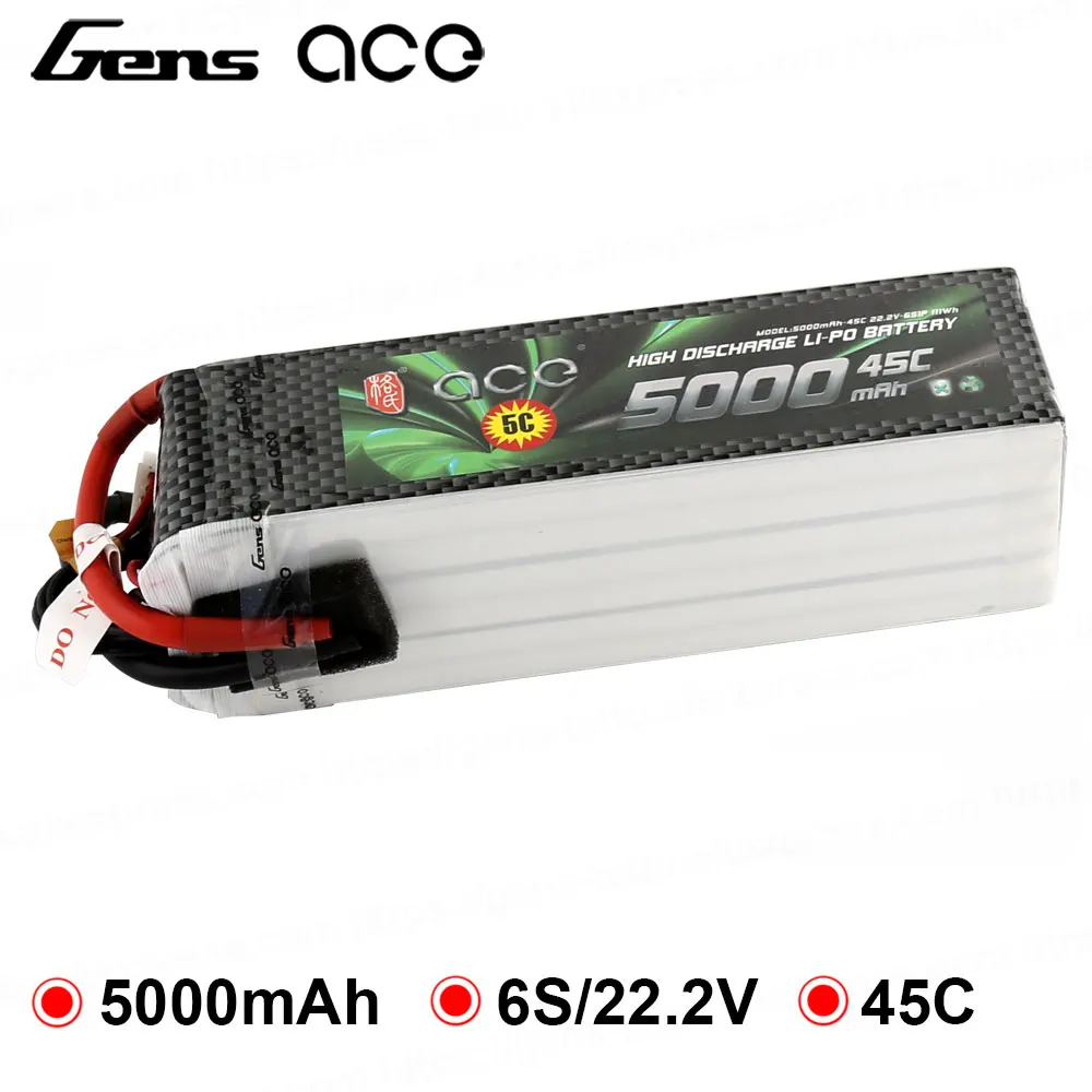 Аккумулятор Gens ace Lipo 22 2 в 5000 мА/ч батарея 6S 45C для больших видов спорта аэробика 3D