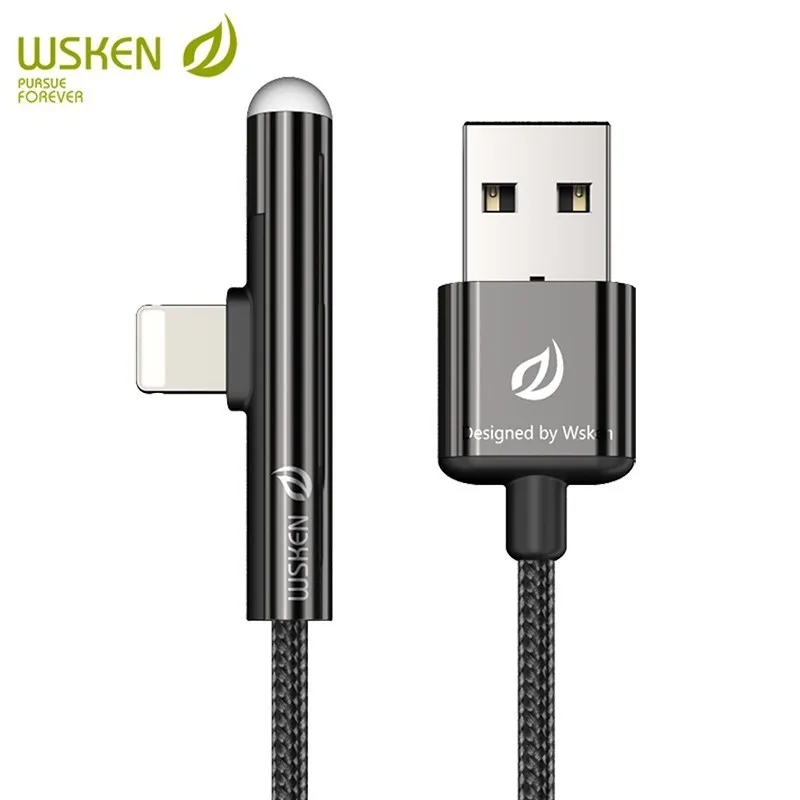 Wsken светодиодный usb кабель для iPhone Lightning Зарядное устройство 2.4A быстрой зарядки и