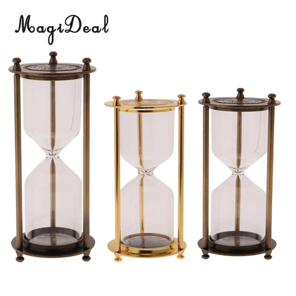 

Retro Metal Frame Empty Hourglass Sandglass Sand Timer Living Room Home Office Desk Table Decor Friends Children Novelty Gift