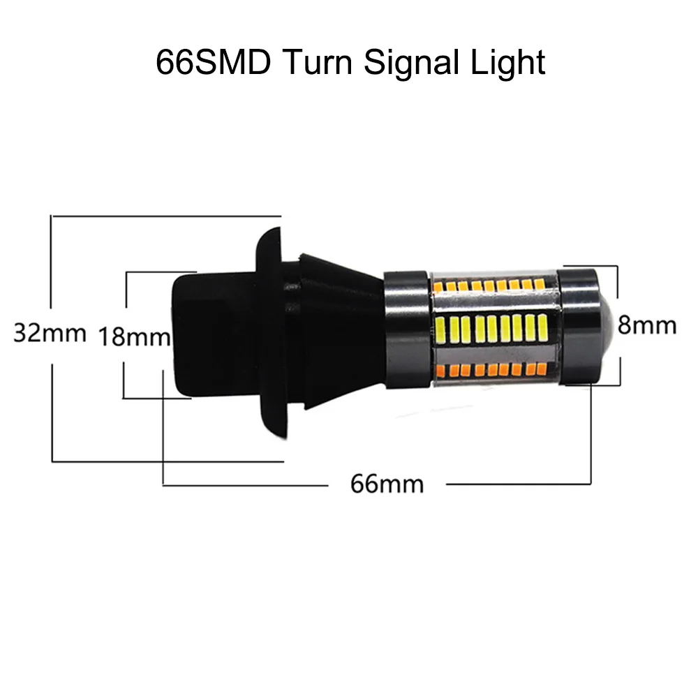 2 шт. 1156 красный BA15S светодиодный лампы 66 SMD Автомобильная сигнальная лампа