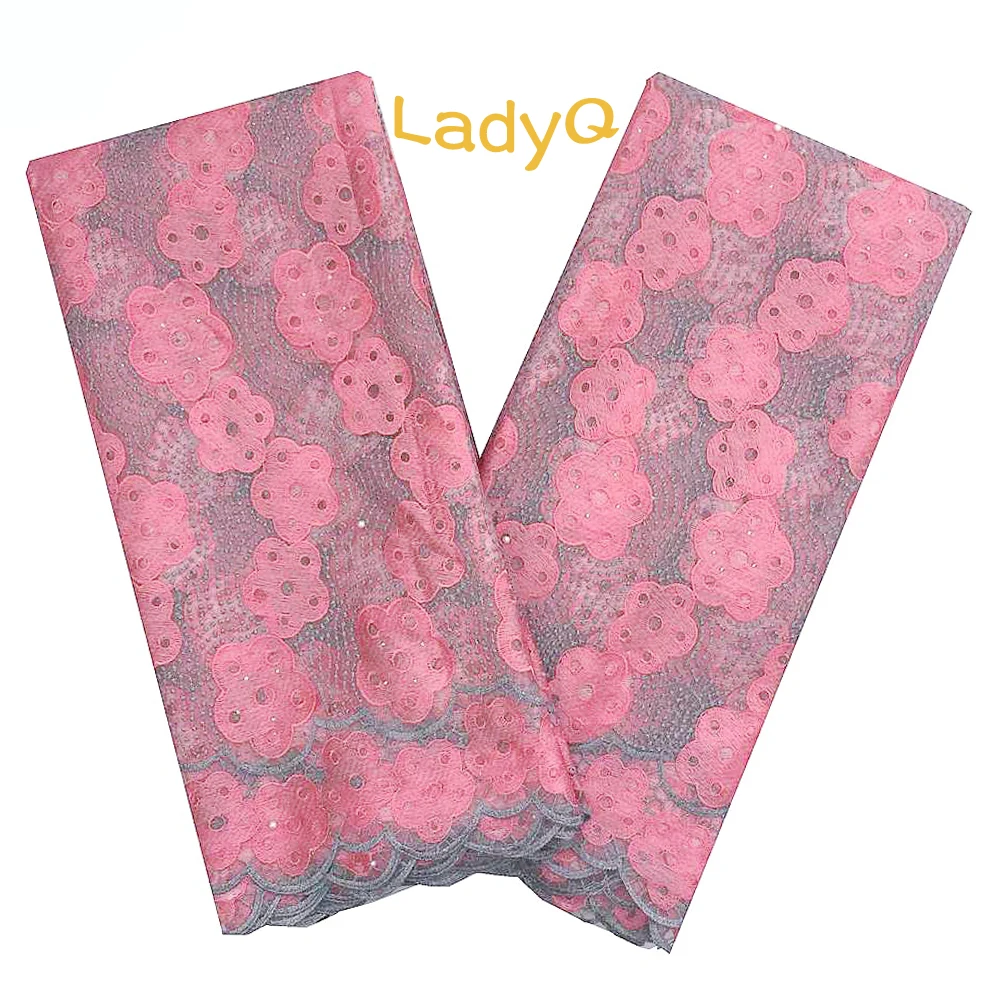 LadyQ Aso Ebi 2019 кружевная ткань с камнями Королевского синего цвета Роскошная