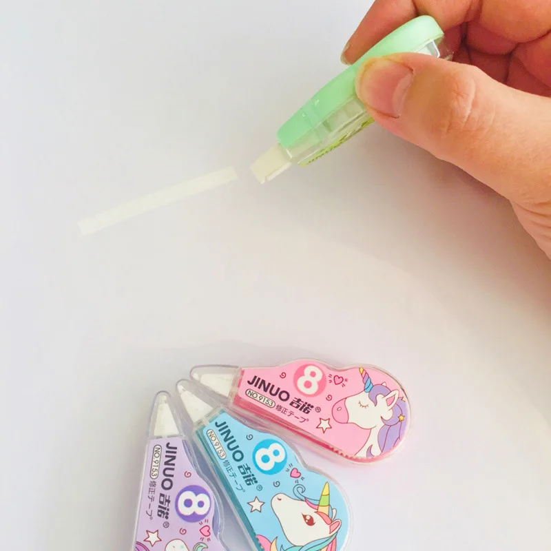 4pcs/lot Cute Unicorn Correction Tape Cartoon Animal School Writing Corrector Tools For Office Kawaii Stationery Supplies | Канцтовары