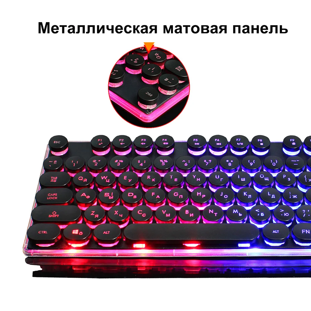 HXSJ V300 игровая механическая клавиатура с 104 клавишами русская английская красная