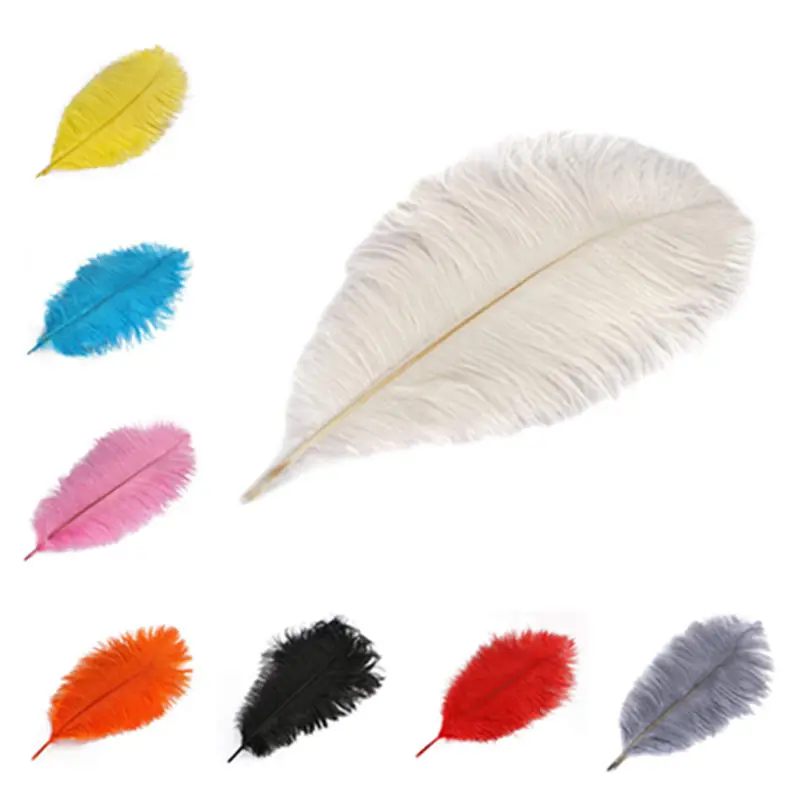 

Top Natural dyeing fluffy soft ostrich feather 10pcs/lot 30-35cm DIY feathers for craft ostrich plumes wedding party decoration