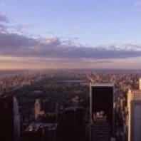 Cityscape at sunset Central Park East Side of Manhattan New York City State USA 2009 Poster | Дом и сад