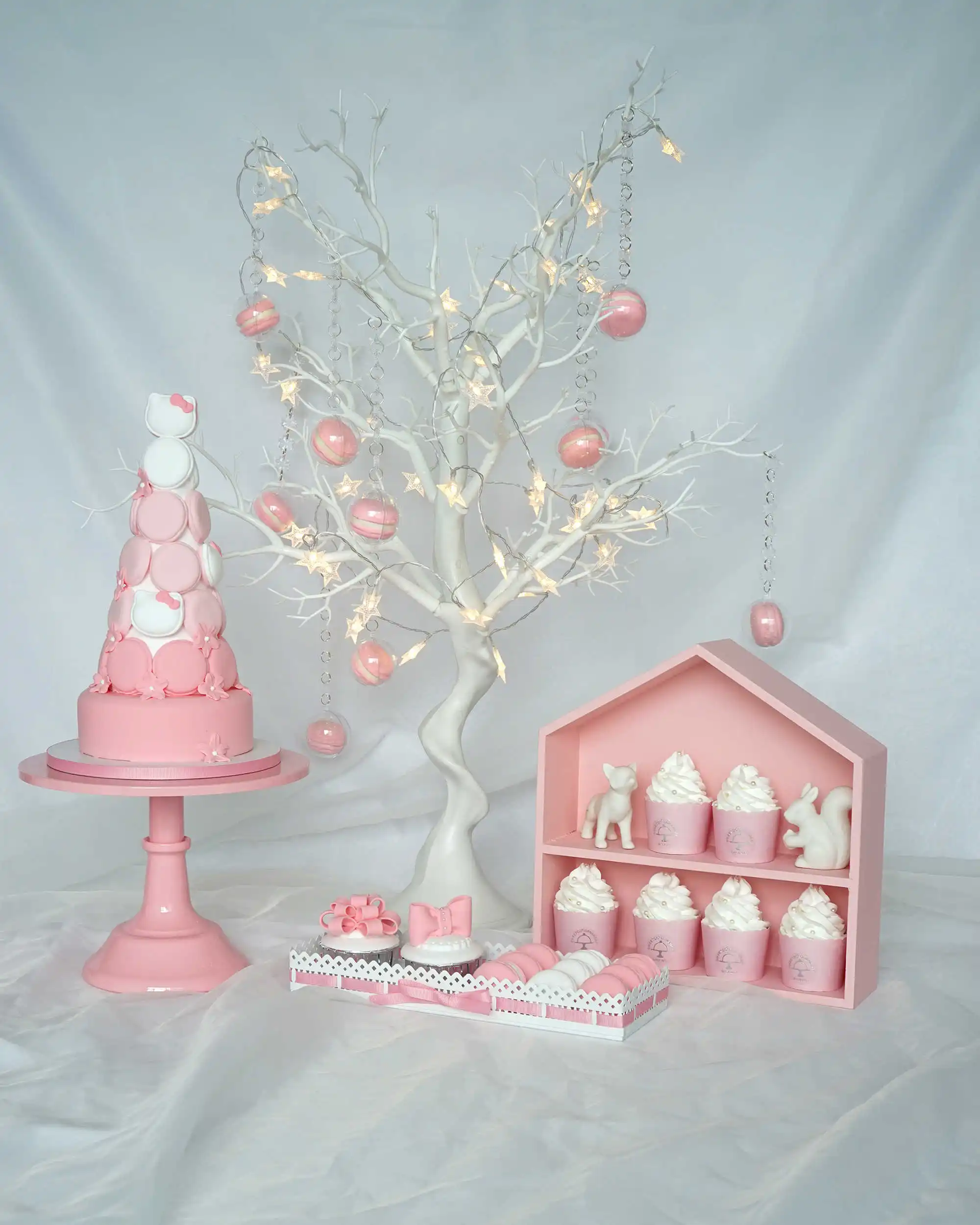 

Pink cake stand set wedding dessert cake stand high quality