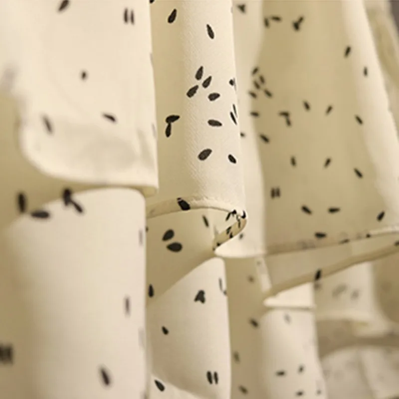 VGH Весна Сладкий шифон женское платье с расклешенными рукавами и круглым вырезом