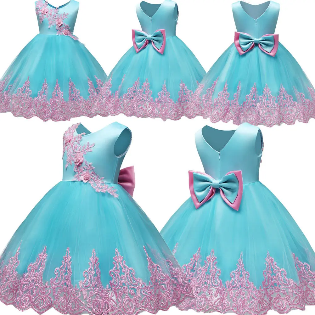 Pudcoco Girl Dress 6M-5Y Baby Kids Party Bow Princess Flower Wedding Bridesmaid Formal Dresses | Детская одежда и обувь