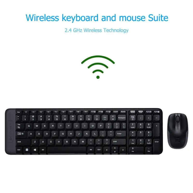 Logitech MK220 клавиатура Мышь комплект Беспроводной 104 ключей 2 4 ГГц Беспроводная