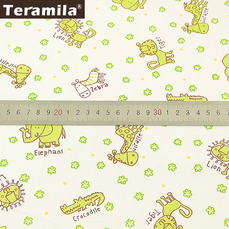 Teramila 100% хлопчатобумажная ткань с рисунком мультяшных животных дизайнерский