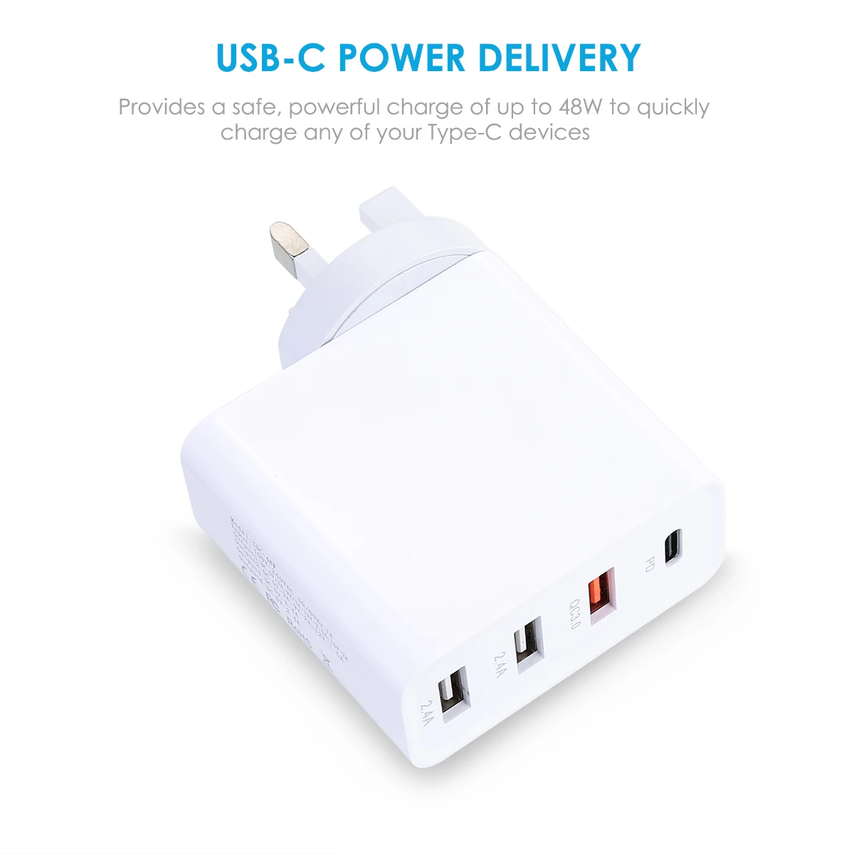 4 порта USB зарядное устройство Type C PD + QC 3 0 2.4A Быстрая зарядка настенное адаптер 48