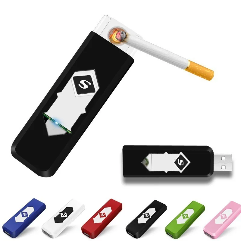 1 шт. ветрозащитный бездымный USB прикуриватель модная зажигалка зажигалки для