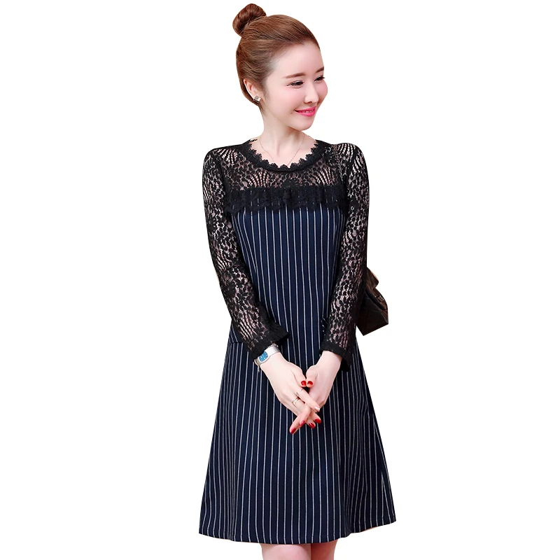 5XL винтажное кружевное платье женское 2019 весна новые женские платья с длинным
