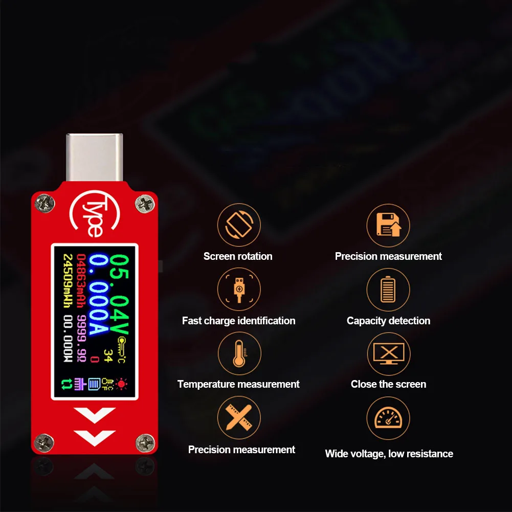 Многофункциональный амперметр напряжения PD с цветным экраном быстрая зарядка USB