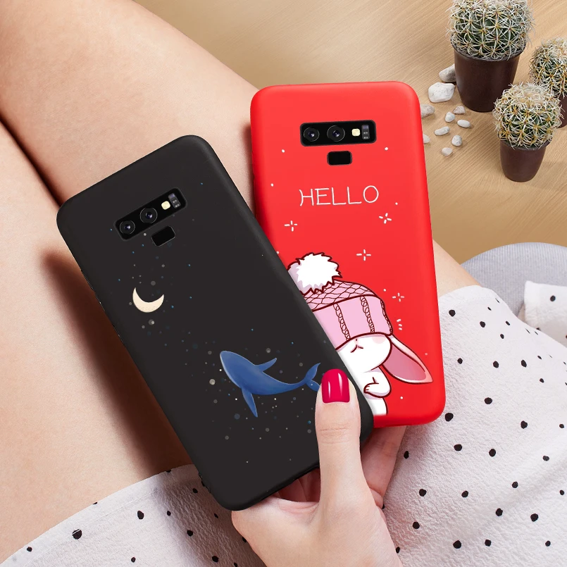 Silicone Case For Samsung Galaxy Note 9 8 Cute Cartoon Cover Shockproof Bumper Funda Coque |