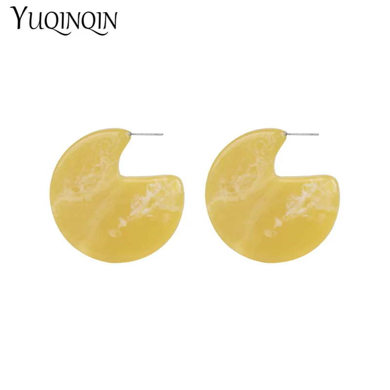 Модные длинные полимерные серьги для женщин большие круглые геометрические