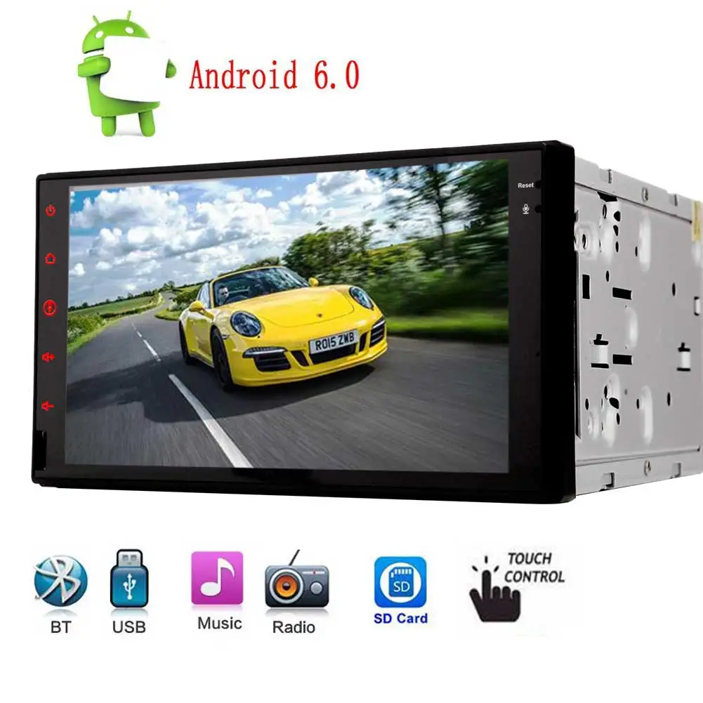 Android 6.0 Quad Core Car Radio Stereo 1G+16G 7&quot 2din Capacitive TouchScreen HD GPS Navigation Bluetooth USB SD Player Universal |