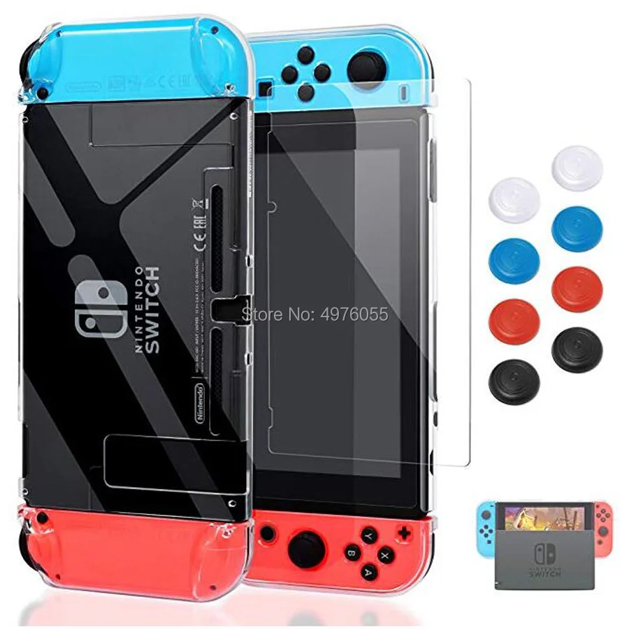 Для Nintendo Switch NS Console Crystal Hard Case Shell пленка из закаленного стекла и аналоговая Крышка
