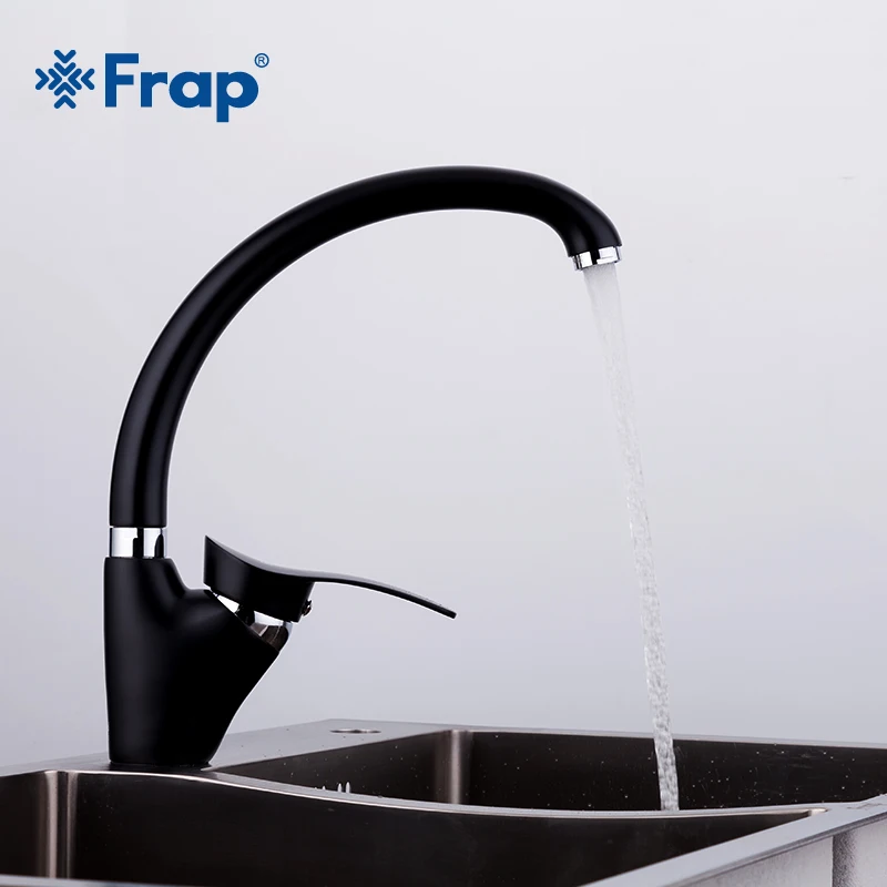 Кухонный Смеситель FRAP черный гибкий кран для холодной и горячей воды одно рычаг с